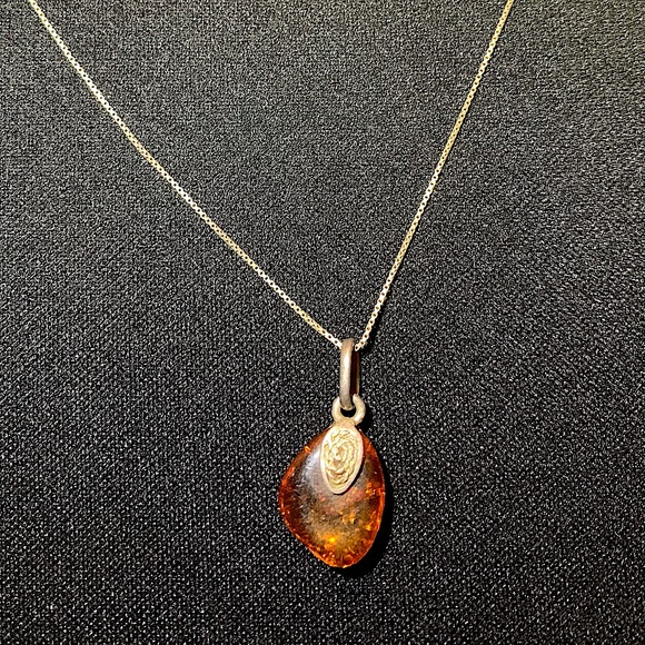 Amber Pendant Necklace - NWOT - Picture 2 of 3